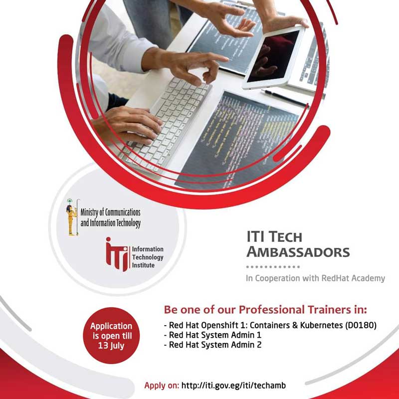 معهد تكنولوجيا المعلومات ITI يعلن عن فتح باب التسجيل لبرنامج سفراء التكنولوجيا (Tech Ambassadors) معهد تكنولوجيا المعلومات ITI يعلن عن فتح باب التسجيل لبرنامج سفراء التكنولوجيا (Tech Ambassadors)